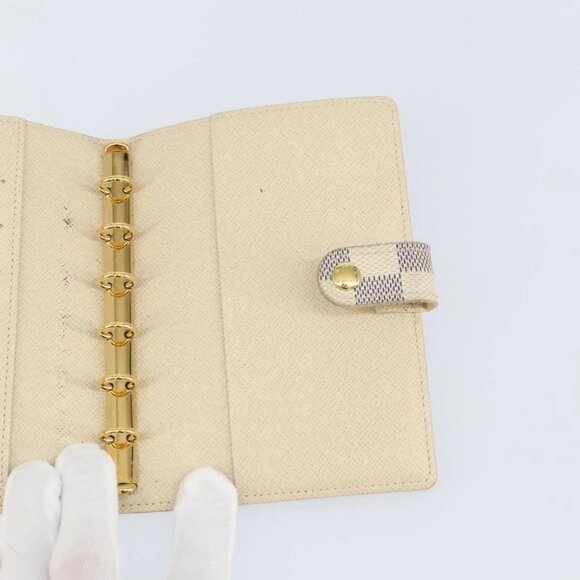 LOUIS VUITTON Damier Azur Agenda PM Day Planner Cover R20706 LV Auth 130831 - Picture 10 of 16